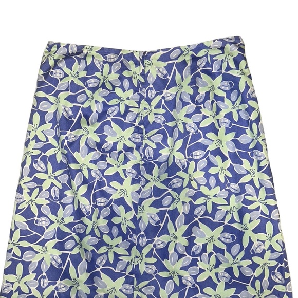 Lilly Pulitzer Vintage Purple & Green Floral Ladybug Print Scalloped Skirt - 12 - Picture 6 of 10